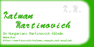 kalman martinovich business card