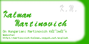 kalman martinovich business card